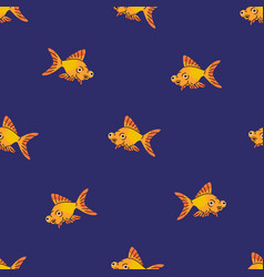 Cute Gold Fish In Water Seamless Pattern Design