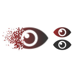 Disintegrating Dot Halftone Eye Icon