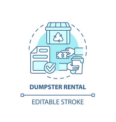 Dumpster Rental Blue Concept Icon