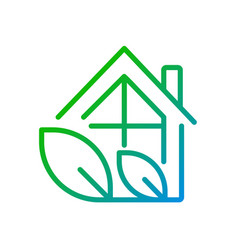 Eco House Pixel Perfect Gradient Linear Icon