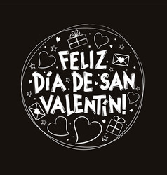 Spanish Happy Valentines Day Logo In Chalky Style