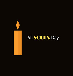 All Souls Day With Candle In Dark Night