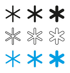 Asterisk Star Icons Set Eps