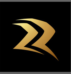 Gold Abstract Simplistic Letter R Icon