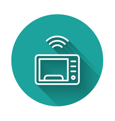 White Line Smart Microwave Oven System Icon