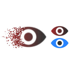 Damaged Pixelated Halftone Eye Icon