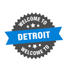 Detroit Sign Welcome To Blue Sticker