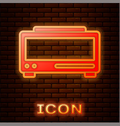 Glowing Neon Digital Alarm Clock Icon Isolated