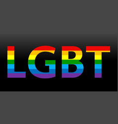 Lgbt Word With Rainbow Colors Text Isolated