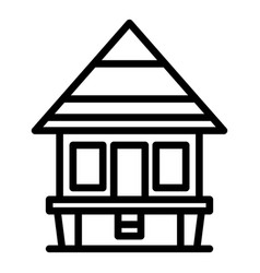 Villa House Icon Outline Cabin Hut