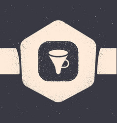 Grunge Funnel Or Filter Icon Isolated On Grey