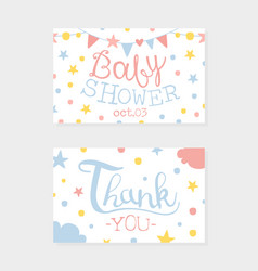 Baby Shower Invitation And Thank You Card