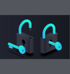 Isometric Lock And Key