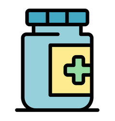 Pill Jar Icon Flat