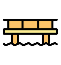 River Bridge Icon Flat