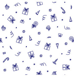 Set Of Christmas Seamless Pattern In Doodle Style