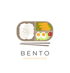 Wooden Lunch Box Bento With Tempura Ebi Furai