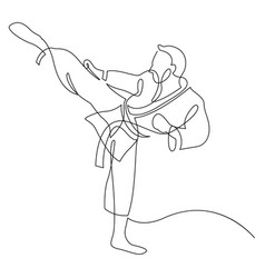 Continuous Line Karate Player