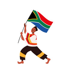 Male With Flag Of South Africa