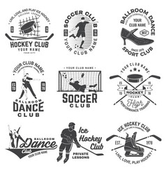 Set Of Ice Hockey Ballroom Dance And Soccer Club