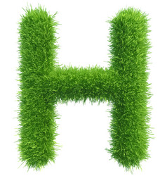 Capital Letter H From Grass On White