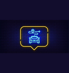 Journey Line Icon Road Path Sign Neon Light