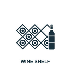 Wine Shelf Icon Monochrome Simple Interior