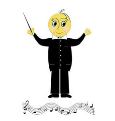 Cartoon Of Active Conductor With Sheet Music