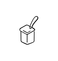 Yogurt Line Style Icon Design