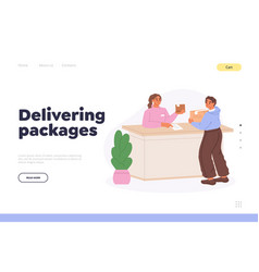 Delivering Packages Concept Of Landing Page