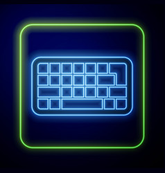 Glowing Neon Computer Keyboard Icon Isolated On