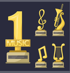 Gold Rock Star Trophy Music Notes Best