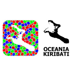 Mosaic Hole And Solid Map Kiribati Island