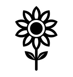 Black Sunflower Icon On White Background