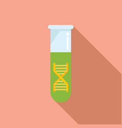 Dna Test Tube Icon Flat Gmo Food