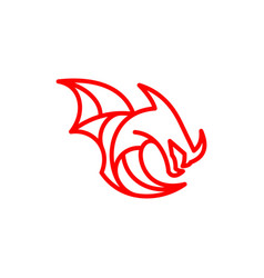 Dragon Wings Line Modern Creative Logo