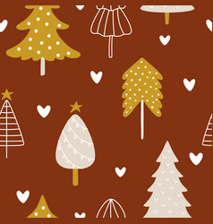 Gold And Beige Cartoon Christmas Trees