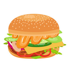 Burger Icon Cartoon Cheese Bun