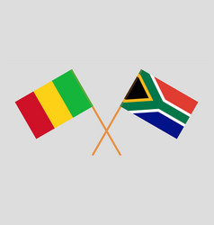 Crossed Flags Of Mali And Republic Of South Africa