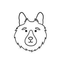 Cute German Shepherd Face Dog Head Linear Icon