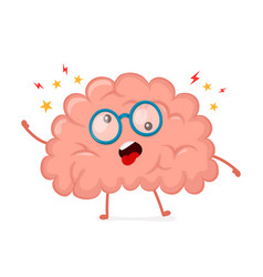funny cute crazy mad sick brain vector image