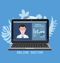 Online Doctor Men Healthcare Concept Icon Set