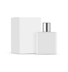 Square Perfume Bottle Mock Up With Packaging Box