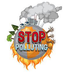 Stop Pollution Banner Concept