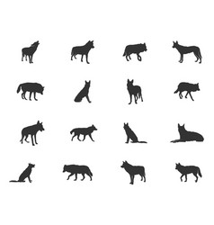 Wolf Silhouette Svg Set