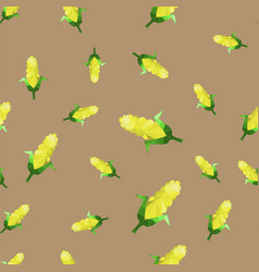 Seamless pattern with corn on cob with leaves Vector Image