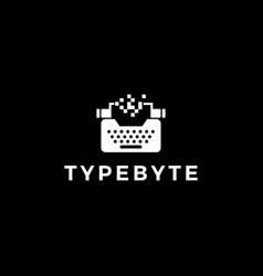 Pixel Retro Typewriter Logo Icon