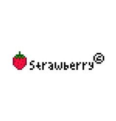 Pixel Strawberry Logo For 8 Bit Game Assets