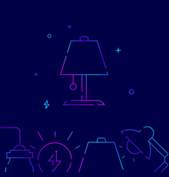 Table Lamp On Leg Gradient Line Icon