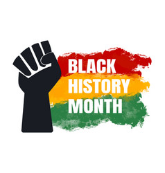 Black History Month Banner With Raised Up Fist